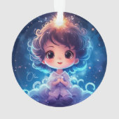 Sterren Kleine Prinses Nighttime Meisje Personalis Ornament (achterkant)