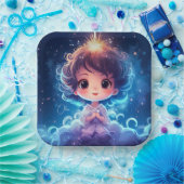 Sterren Kleine Prinses Nighttime Meisje Personalis Papieren Bordje (Feest)