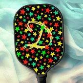 Sterren kleurrijke sterren Elegant Script Monogram Pickleball Paddle