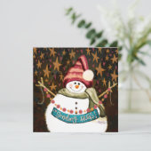 Sterren Knuffels Pret Sneeuwman Kerstmis Inspirati Feestdagenkaart (Staand voorkant)