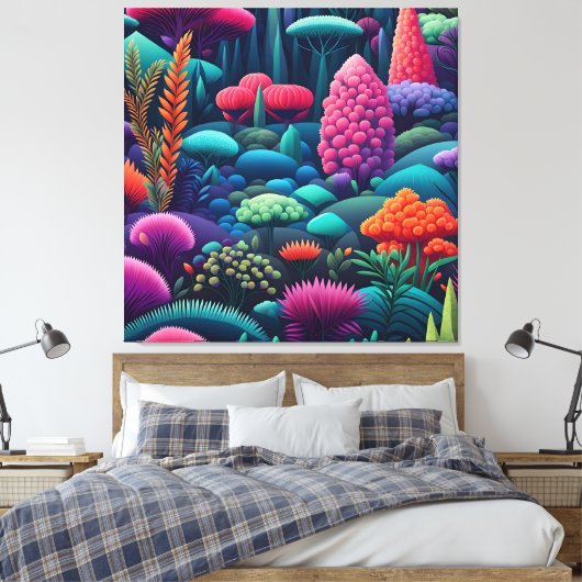 Sterren kosmische bloesem Odyssey Canvas Afdruk (Insitu (Slaapkamer))