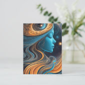 Sterren kosmische Venus profiel Briefkaart (Staand voorkant)