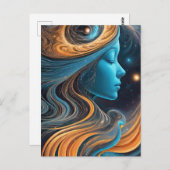 Sterren kosmische Venus profiel Briefkaart (Voorkant / Achterkant)