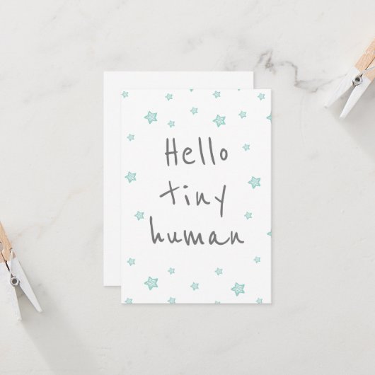 Sterren Leuk Welkom baby / Geboorte Gefeliciteerd Kaart (Voorkant / Achterkant in situ)