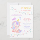 Sterren Light Banner Unicorn Kids Verjaardag Kaart (Voorkant)