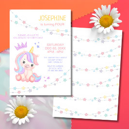 Sterren Light Banner Unicorn Kids Verjaardag Kaart