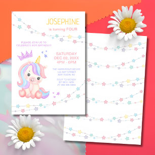 Sterren Light Banner Unicorn Kids Verjaardag Kaart