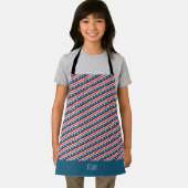 Sterren & lijnen Rood Wit Blauw Minimal Patroon Schort (Insitu)