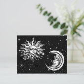 Sterren, maan en zon in het universum briefkaart (Staand voorkant)