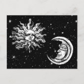 Sterren, maan en zon in het universum briefkaart (Voorkant)