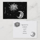 Sterren, maan en zon in het universum visitekaartje (Voorkant / Achterkant)