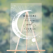 Sterren maan hemelse acryl bruiloft welkomstteken acryl bord (Neutraal)