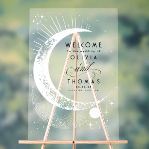 Sterren maan hemelse acryl bruiloft welkomstteken acryl bord