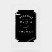 Sterren maan hemelse acryl bruiloft welkomstteken bord (Voorkant)