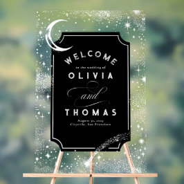 Sterren maan hemelse acryl bruiloft welkomstteken bord