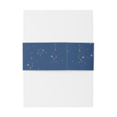 Sterren Maan Marine Blauw en Goud Hemelse Huwelijk Uitnodigingen Wikkel (Achterkant Voorbeeld)