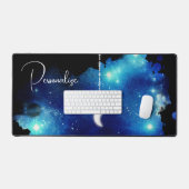 Sterren maan nacht hemel hemelstelsel zwart blauw bureaumat (Keyboard & Muis)