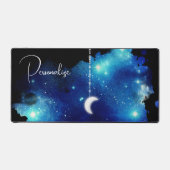 Sterren maan nacht hemel hemelstelsel zwart blauw bureaumat (Voorkant)