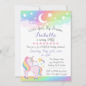 Sterren & Maan Regenboog Hemel Magische Eenhoorn V Kaart (Voorkant)