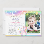 Sterren & Maan Regenboog Sky Eenhoorn Verjaardag F Kaart (Voorkant)