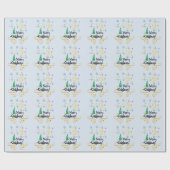 Sterren, Maan, Snowflakes en Zuurkerst, ZSSG Cadeaupapier (Vlak)