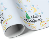 Sterren, Maan, Snowflakes en Zuurkerst, ZSSG Cadeaupapier (Rol Hoek)