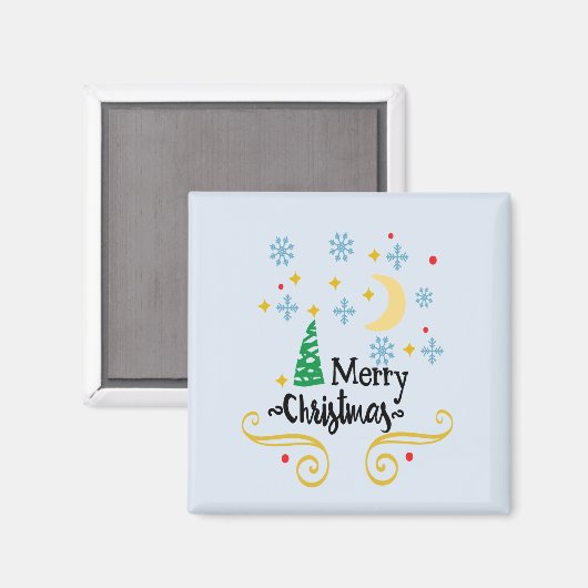 Sterren, Maan, Snowflakes en Zuurkerst, ZSSG Magneet (Voorkant / Achterkant)