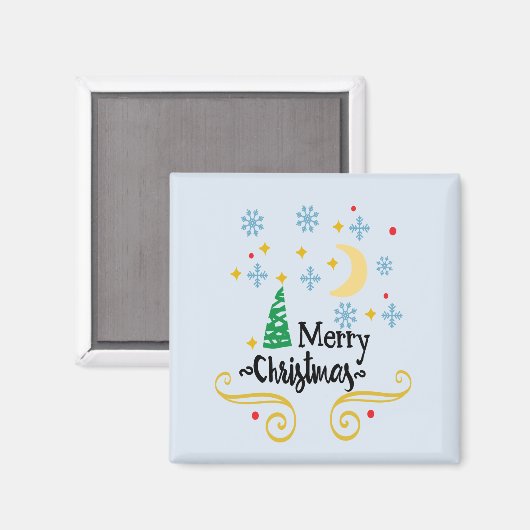 Sterren, Maan, Snowflakes en Zuurkerst, ZSSG Magneet (Voorkant / Achterkant)