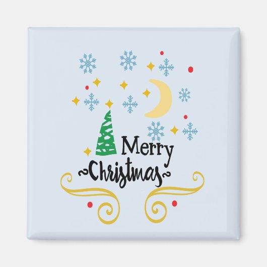 Sterren, Maan, Snowflakes en Zuurkerst, ZSSG Magneet (Voorkant)