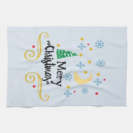 Sterren, Maan, Snowflakes en Zuurkerst, ZSSG Theedoek (Horizontaal)