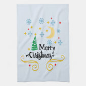 Sterren, Maan, Snowflakes en Zuurkerst, ZSSG Theedoek (Verticaal)