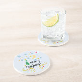 Sterren, Maan, Snowflakes en Zuurkerst, ZSSG Zandsteen Onderzetter (Zijkant)