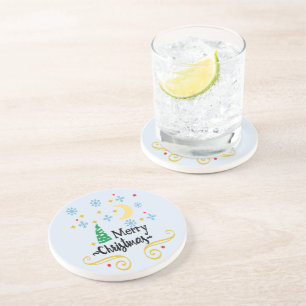 Sterren, Maan, Snowflakes en Zuurkerst, ZSSG Zandsteen Onderzetter