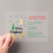 Sterren, Maan, Snowflakes en Zuurzame Kerstmis Acryl Uitnodigingen (Insitu (Draagbaar))