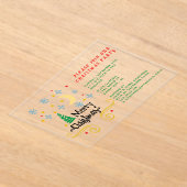 Sterren, Maan, Snowflakes en Zuurzame Kerstmis Acryl Uitnodigingen (Laagn)