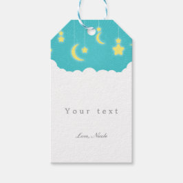 Sterren Maan & Wolken Baby Shower Cadeaubijslage Cadeaulabel