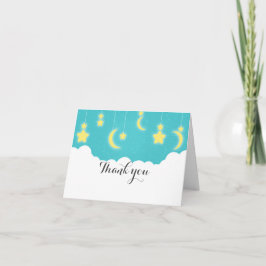 Sterren Maan & Wolken Baby Shower Dankkaart Bedankkaart