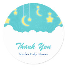 Sterren Maan & Wolken Baby Shower Favor Stickers