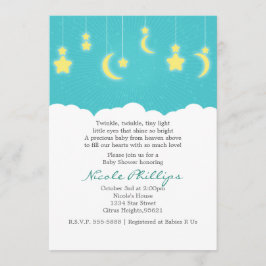 Sterren Maan & Wolken Baby Shower Uitnodigingen