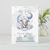 Sterren Maan Wolken Teddybeer Baby Shower Kaart (Staand voorkant)