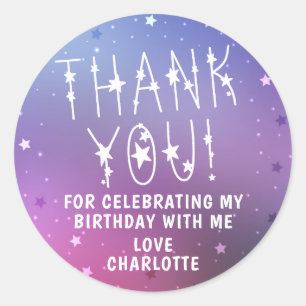 Sterren Meisjes Sleepover Star Dank je Ronde Sticker