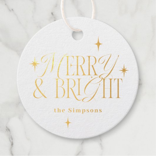  Sterren Merry & Bright Bedankjes Labels (Voorkant)