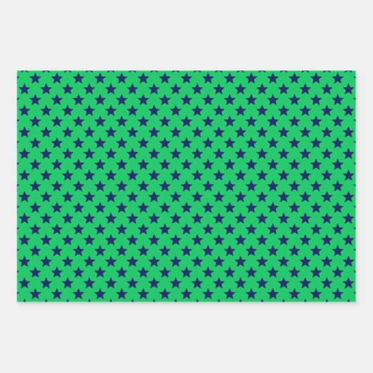 Sterren met droogstempel en achtergrondkleuren inpakpapier vel (Voorkant 2)