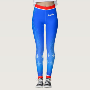 Sterren met Jouw naam op Bright Blue Leggings
