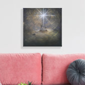 Sterren met kersttasschroef canvas afdruk (Insitu (Woonkamer))