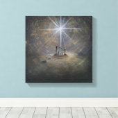 Sterren met kersttasschroef canvas afdruk (Insitu (Houten vloer))