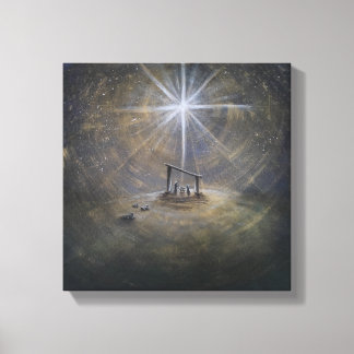 Sterren met kersttasschroef canvas afdruk