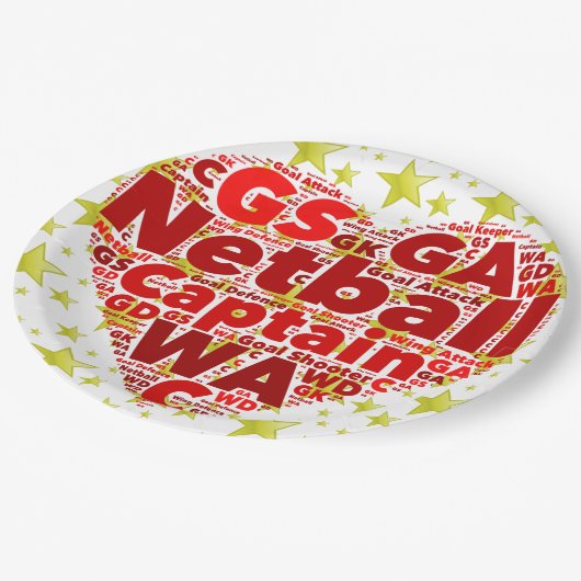 Sterren met netball Party Papieren Bordje (Gekanteld)