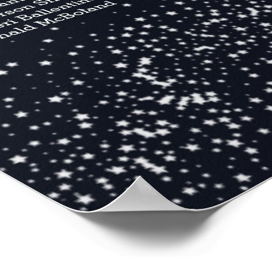 Sterren met volle maan en sterren poster (Hoek)