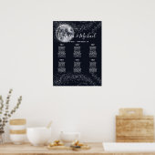 Sterren met volle maan en sterren poster (Keuken)